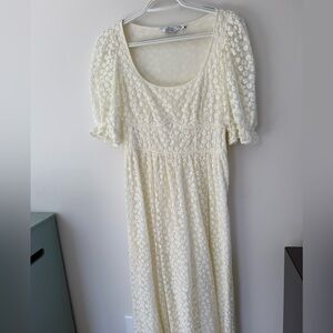 & other stories white midi floral dress size 2